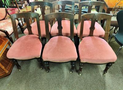 Set of six mahogany chairs