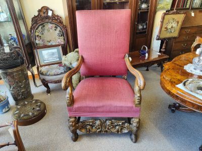 Giltwood  & oak armchair