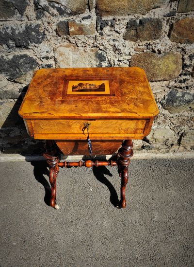 Victorian burr-walnut sewing