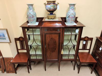 Edwardian mahogany display cabinet