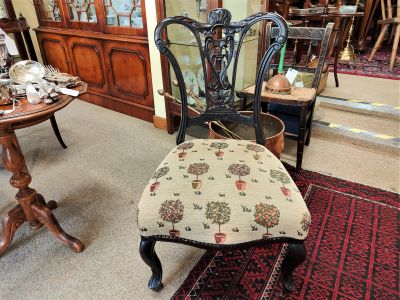 Edwardian mahogany low chair