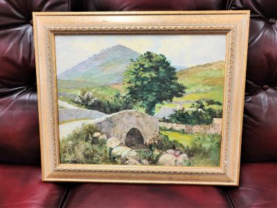 Framed oil painting by irish artist