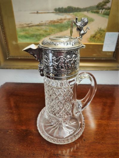 Continental silver mounted claret jug