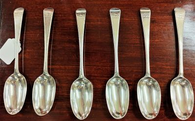Set of six irish george III old english pattern tablespoons
