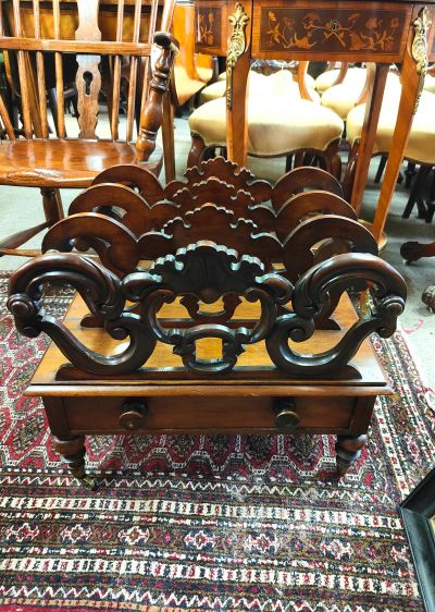 Victorian mahogany canterbury