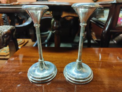 Pair of sterling silver candlesticks