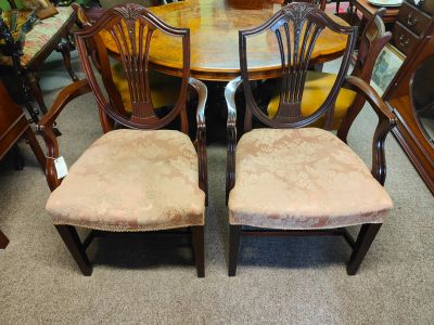 Pair of mahogany armchairs