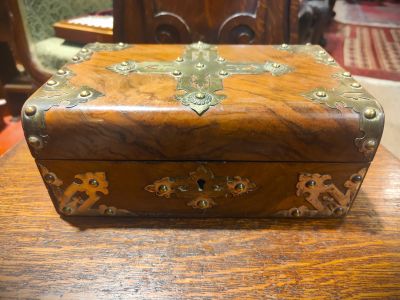 Walnut & brass wooden box