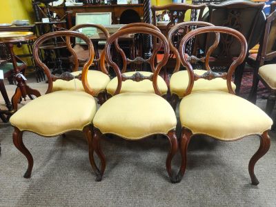 set of six mahogany dining chairs