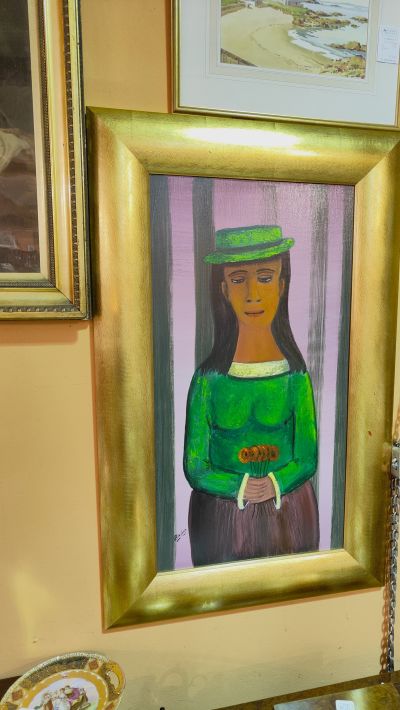 Gilt framed oil on board by bellfast artist J.bingham