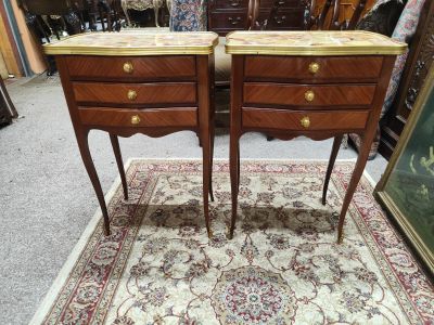 Pair of marble top pedestals