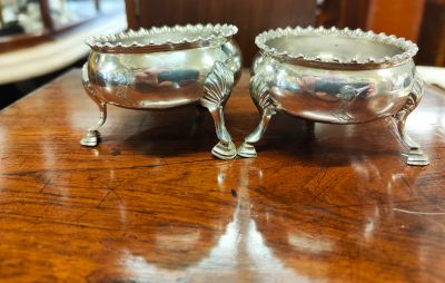 Pair of irish silver salts