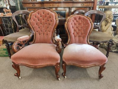 Pair of victorian armchairs