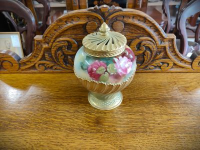 Royal worcester pot pourri , signed. J lander