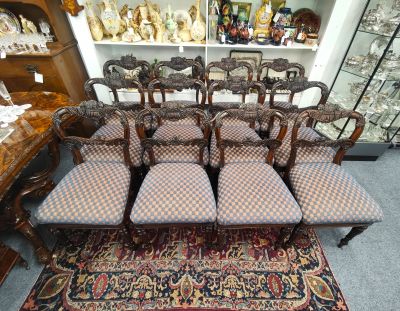 Set of twelve gillows style rosewood chairs