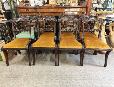 Set of eight regency mahogany chairs