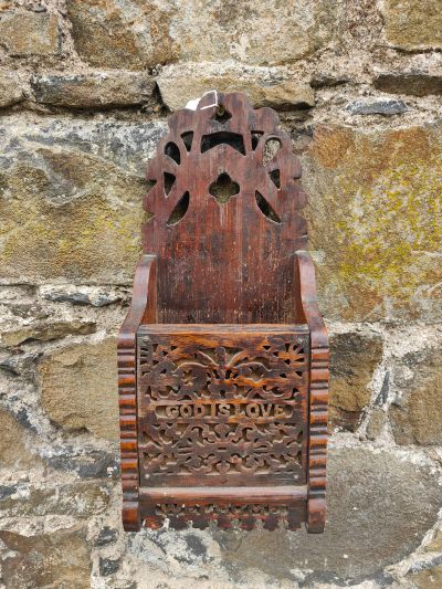 Antique wooden candle box