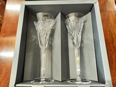 Pair of waterford millennium crystal glasses