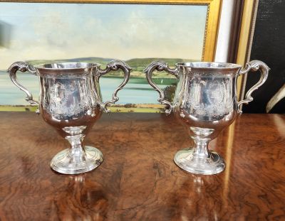 Pair of 18th century irish silver cups