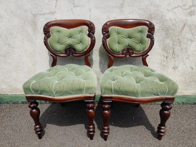Pair of victorian mahogany chairs