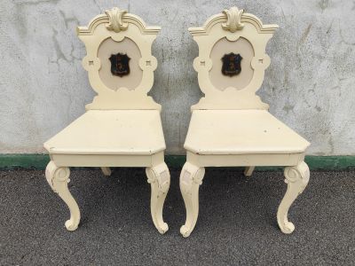 Pair of 19th century hall chairs
