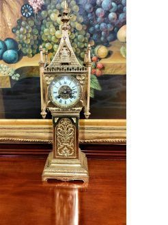 Victorian gothic style brass clock