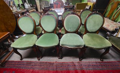 Set of eight victorian mahogany chairs