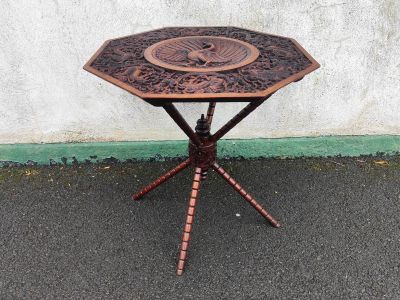 Indian carved peacock table