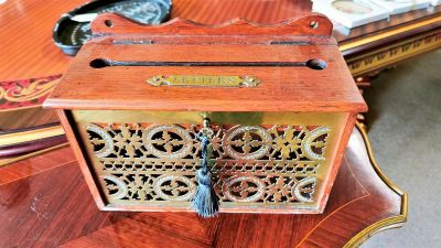 Edwardian oak letter box