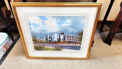Gilt framed watercolour by colin gibson (local artist)