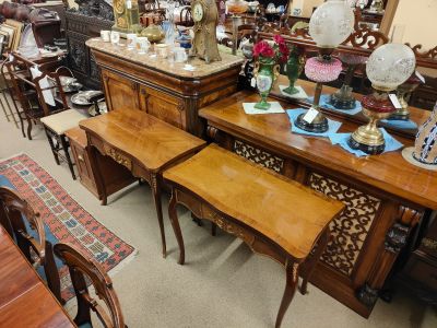 Pair of mahogany card tables 