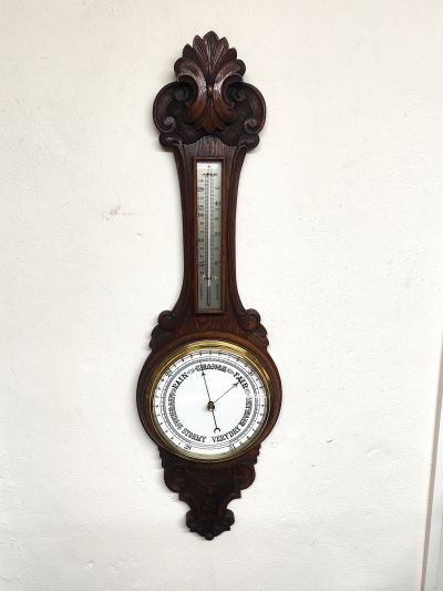 Oak cased barometer 