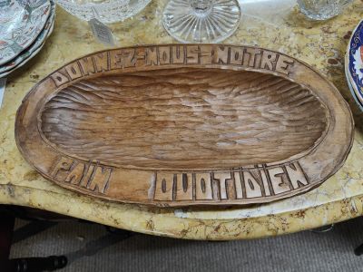French carved wooden board