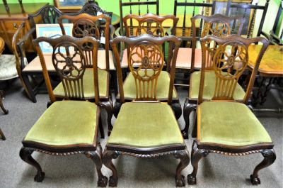 Set of six mahogany dining chairs