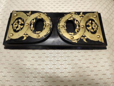 Brass & wooden bookslide