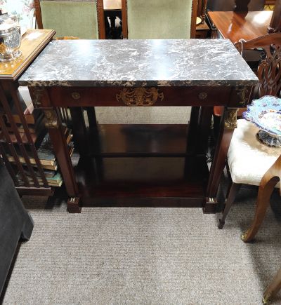 19th century marble top consul / side table with mirror back