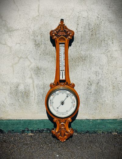 Edwardian oak cased barometer