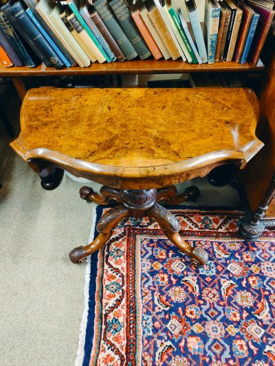 Victorian walnut card table