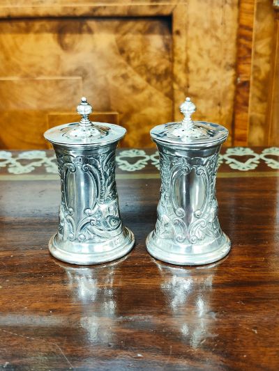 Pair of irish silver pepper pots