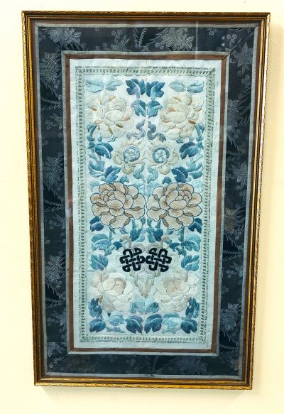 Chinese framed needle work picture