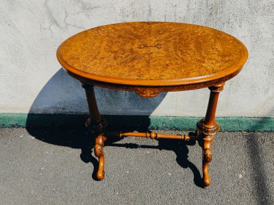 Victorian burr walnut side table