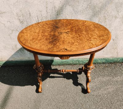 Victorian burr walnut side table