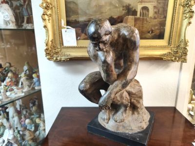 Bronze figure on plinth (modern)