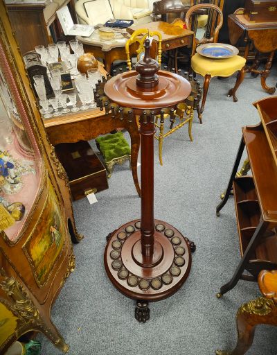 Victorian mahogany billiard cue stand 