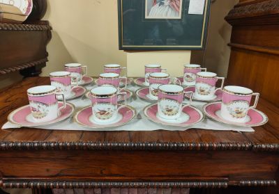 Set of 12 coffee cups and saucers