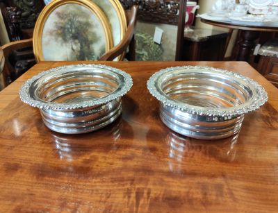 Pair of silver coasters