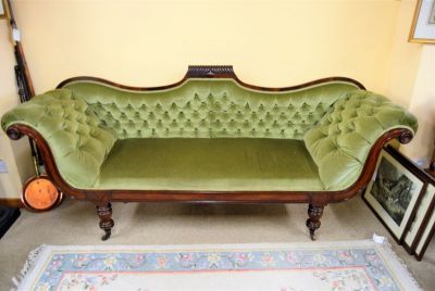 19th century mahogany double ended settee