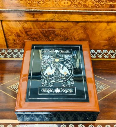 Korean wooden box with mother of pearl inlay