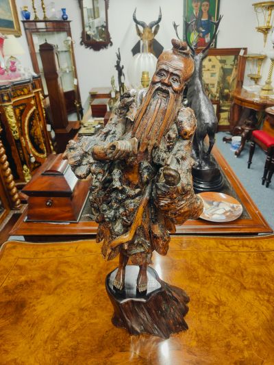 Chinese carved rosewood figure