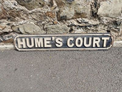 Old cast iron belfast street sign